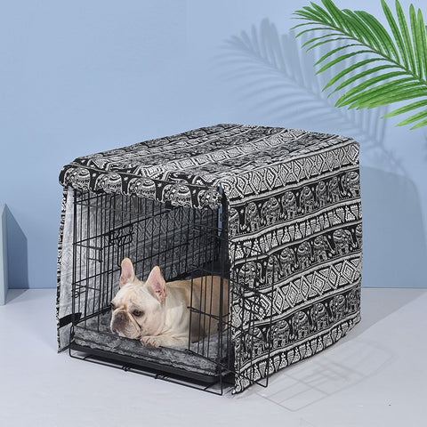 Pet Products Foldable Metal Carrier Portable Pet Kennel With Bed Cover 48"