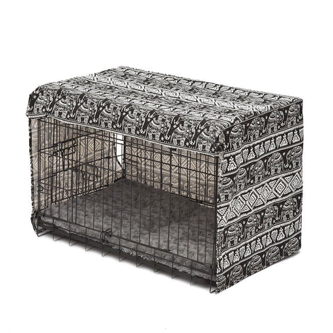 Foldable Metal Carrier Portable Pet Kennel With Bed Cover 48