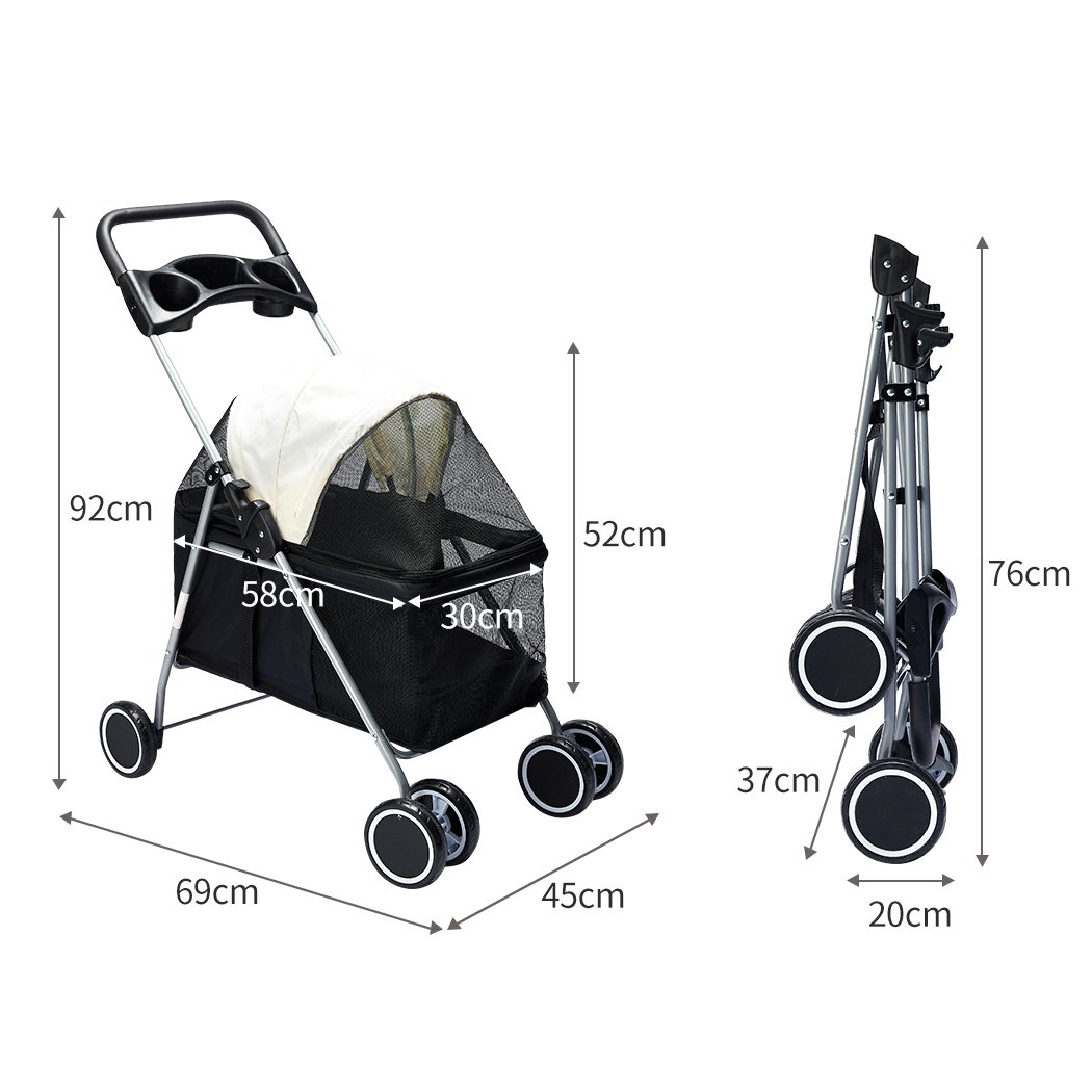 pet stroller Foldable Pet Stroller Black