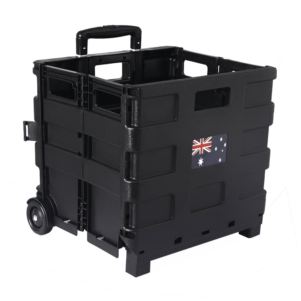others Foldable Shopping Cart Trolley Pack & Roll Folding Grocery Basket Crate Portable