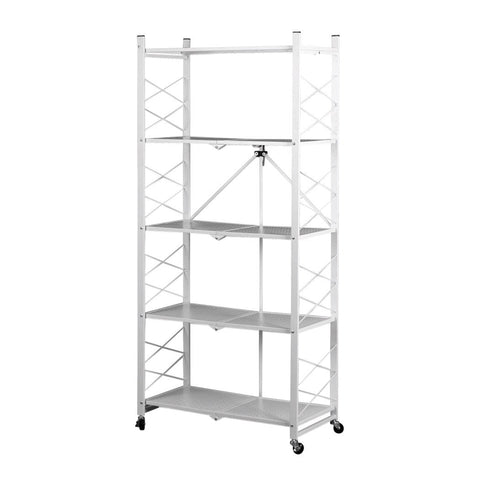 Foldable Storage Bookshelf Rack-White
