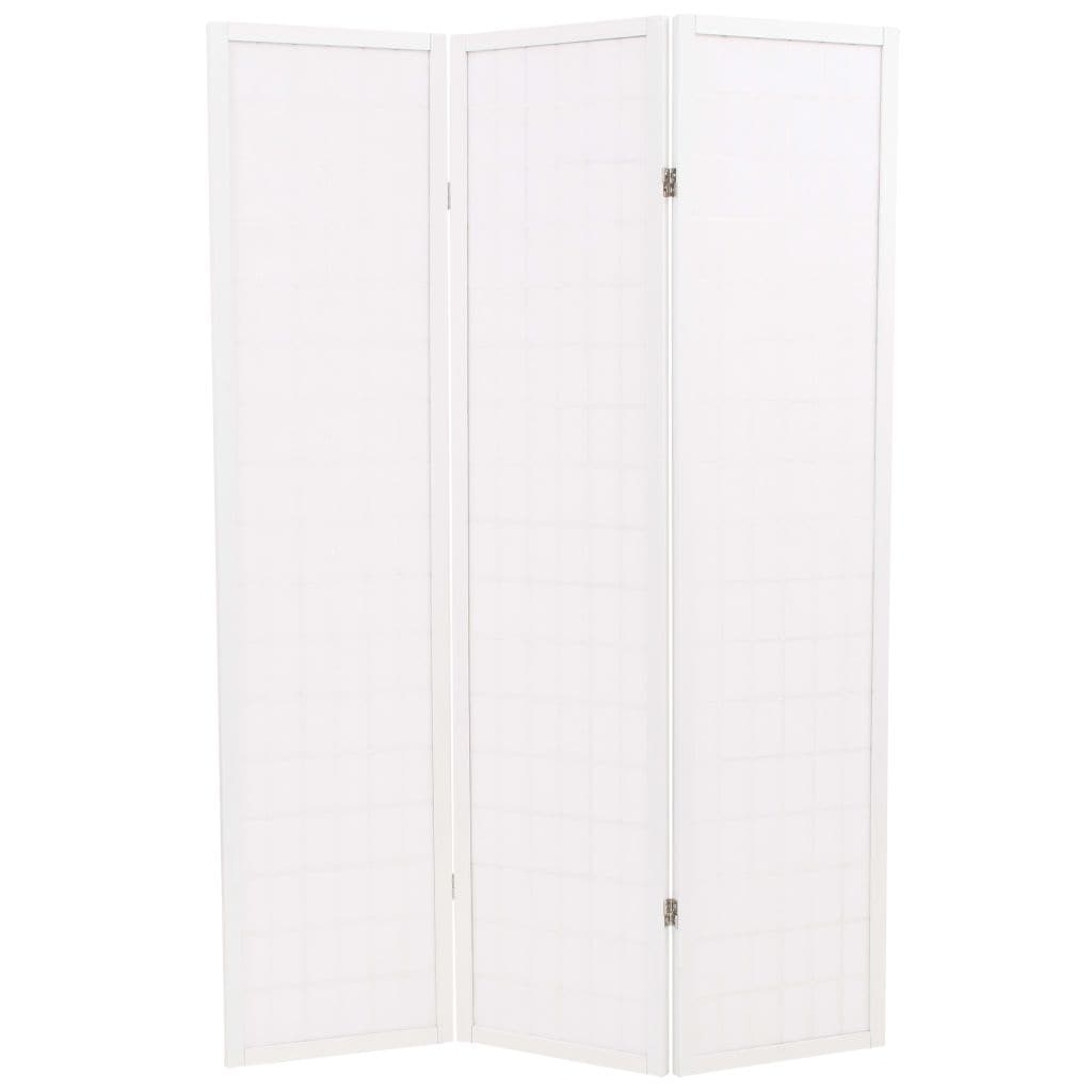 Folding 3-Panel Room Divider Japanese Style 120x170 cm White