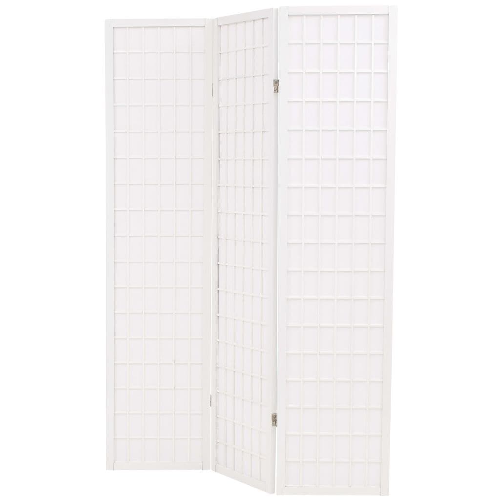 Folding 3-Panel Room Divider Japanese Style 120x170 cm White