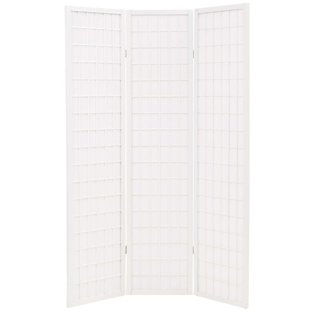 Folding 3-Panel Room Divider Japanese Style 120x170 cm White