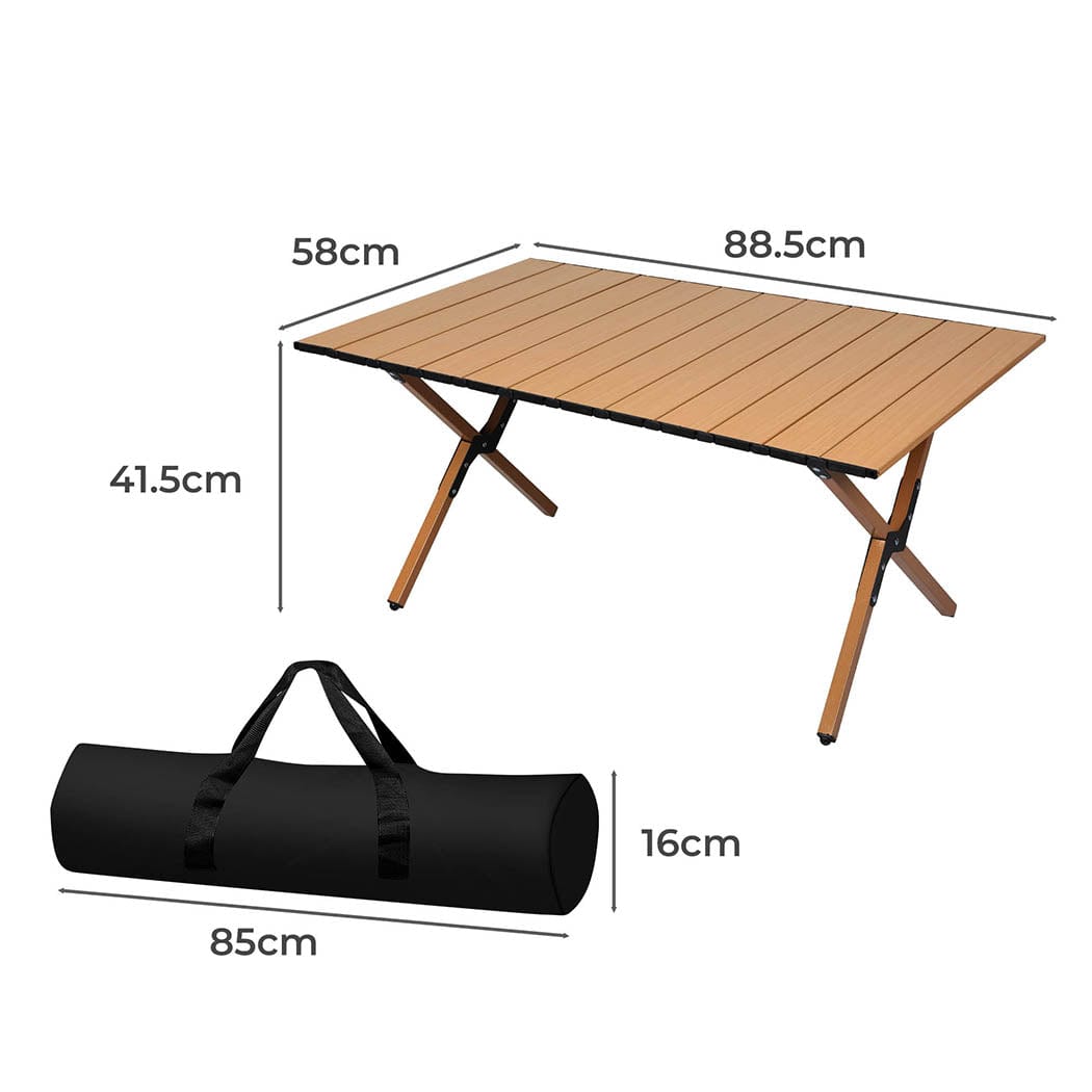 Folding Camping Table Portable Picnic Outdoor Egg Roll Foldable BBQ Desk