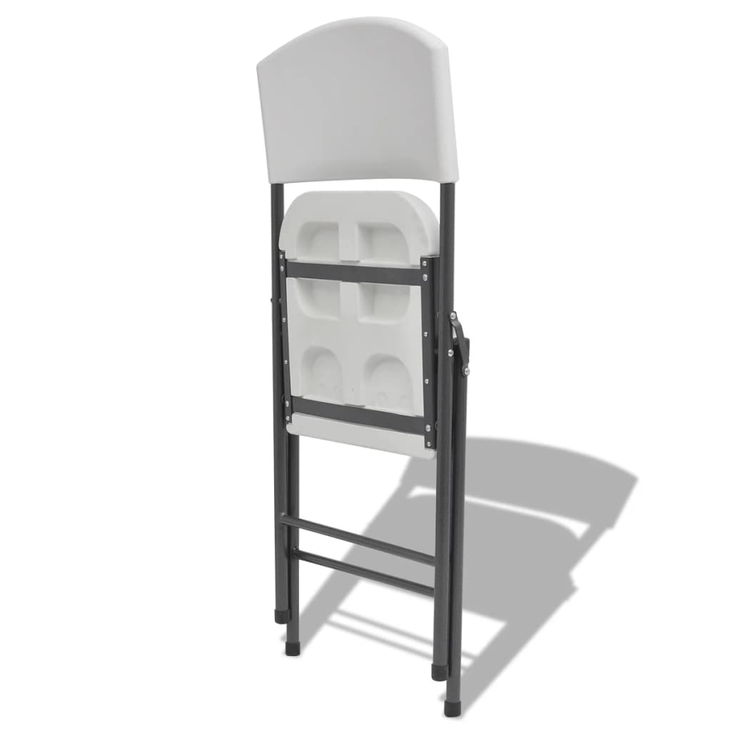 Folding Garden Chairs 4 pcs Steel and HDPE White - Simple deals