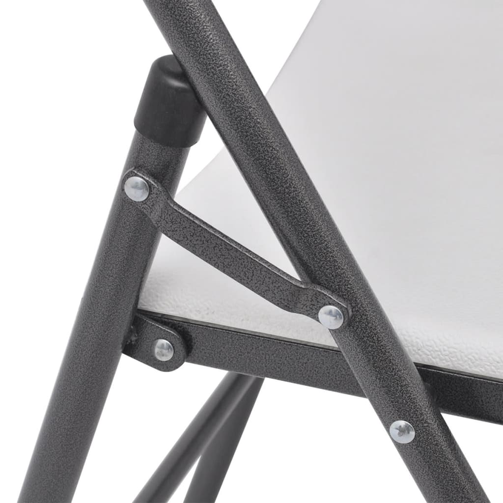 Folding Garden Chairs 4 pcs Steel and HDPE White - Simple deals