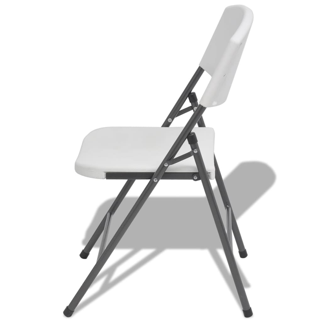 Folding Garden Chairs 4 pcs Steel and HDPE White - Simple deals
