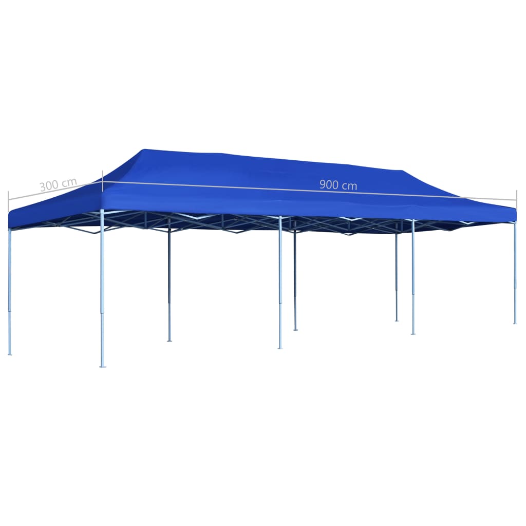 Folding Pop-up Party Tent 3x9 m Blue