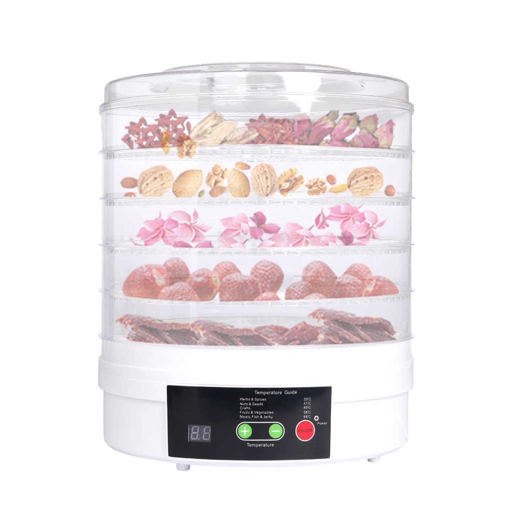 kitchen supplies Food Dehydrators With 5 Trays-White