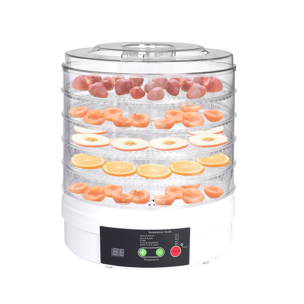 kitchen supplies Food Dehydrators With 5 Trays-White