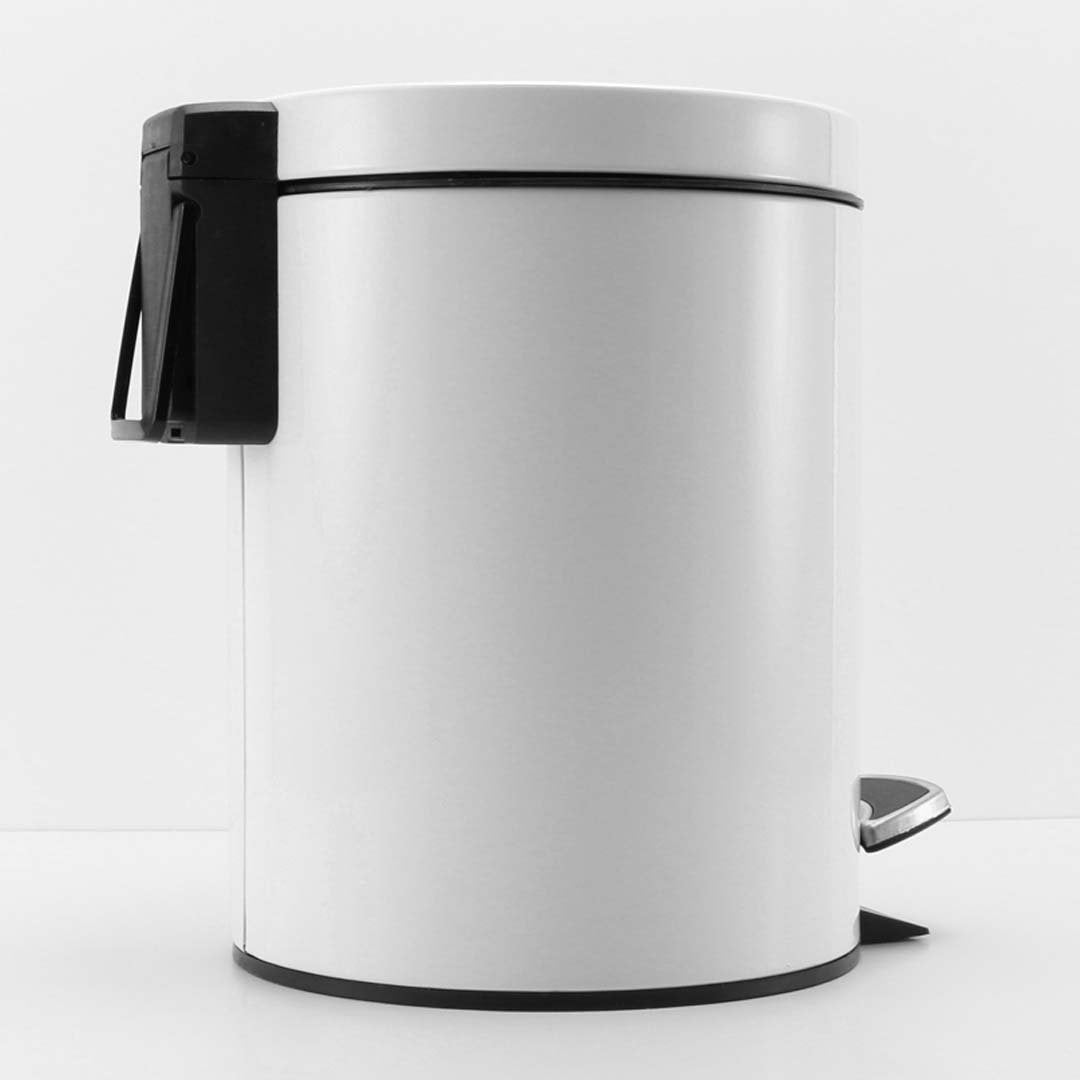 Kitchen Bins Foot Pedal Stainless Steel Rubbish Recycling Garbage Waste Trash Bin Round 7L White