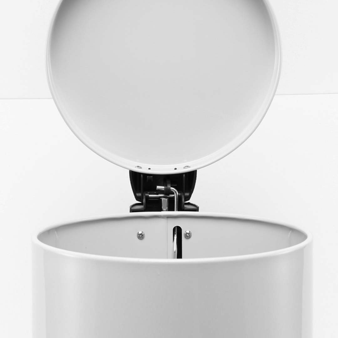 Kitchen Bins Foot Pedal Stainless Steel Rubbish Recycling Garbage Waste Trash Bin Round 7L White