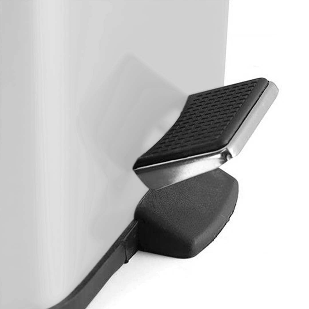 Kitchen Bins Foot Pedal Stainless Steel Rubbish Recycling Garbage Waste Trash Bin Square 6L White