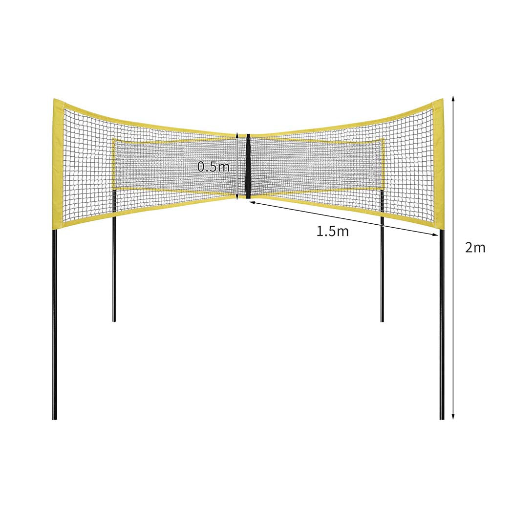 Four Square Volleyball Net Portable Sports Beach Outdoor Yard Game Set