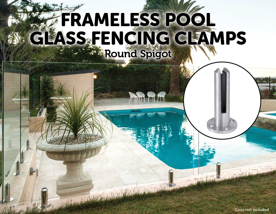 DIY Frameless Pool Glass Fencing Clamps Spigots