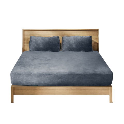 Bedding Set Fully elastic fitted sheet Dark Grey King
