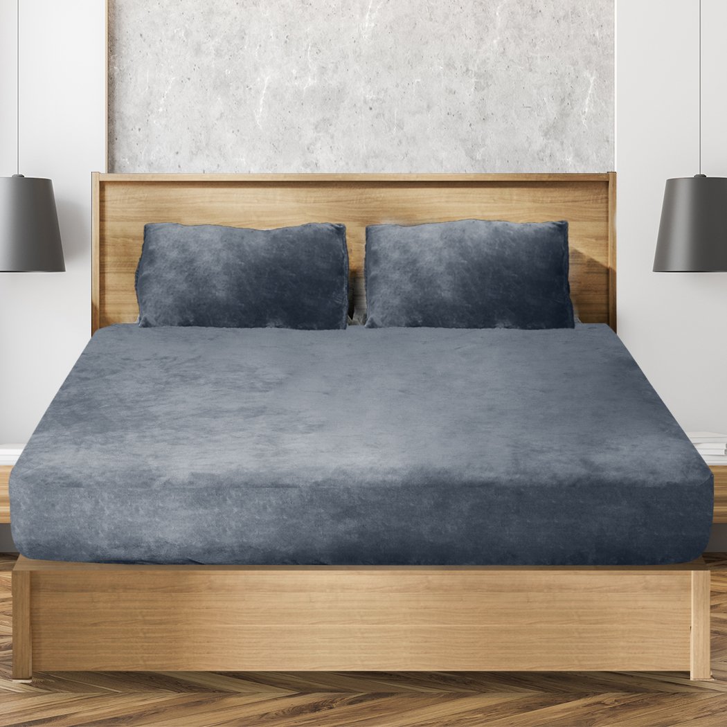Bedding Set Fully elastic fitted sheet Double Size Dark Grey
