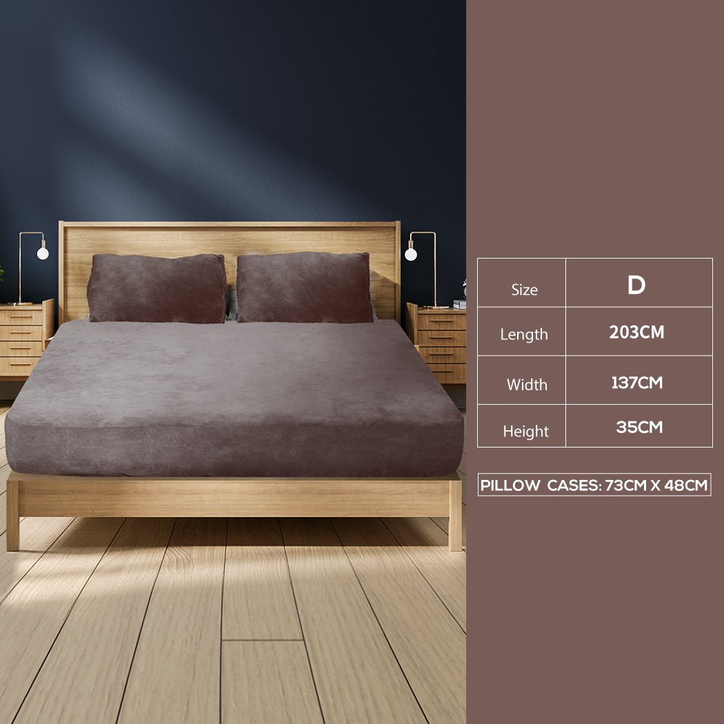 Bedding Set Fully elastic fitted sheet Double Size Mink