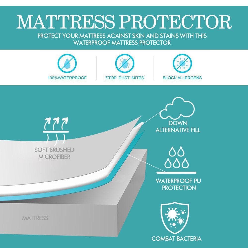 bedding Fully Fitted Waterproof Bamboo Fibre Mattress Protector Super King Size