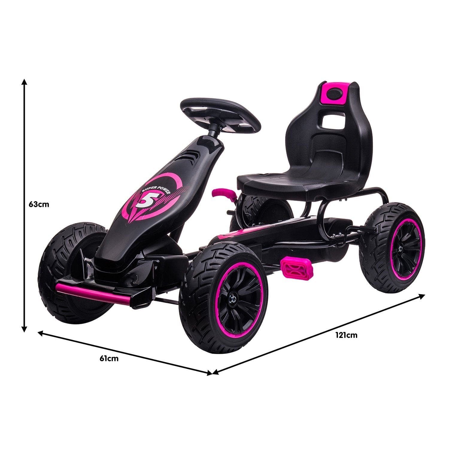 G18 Kids Ride On Pedal Go Kart - Rose Pink