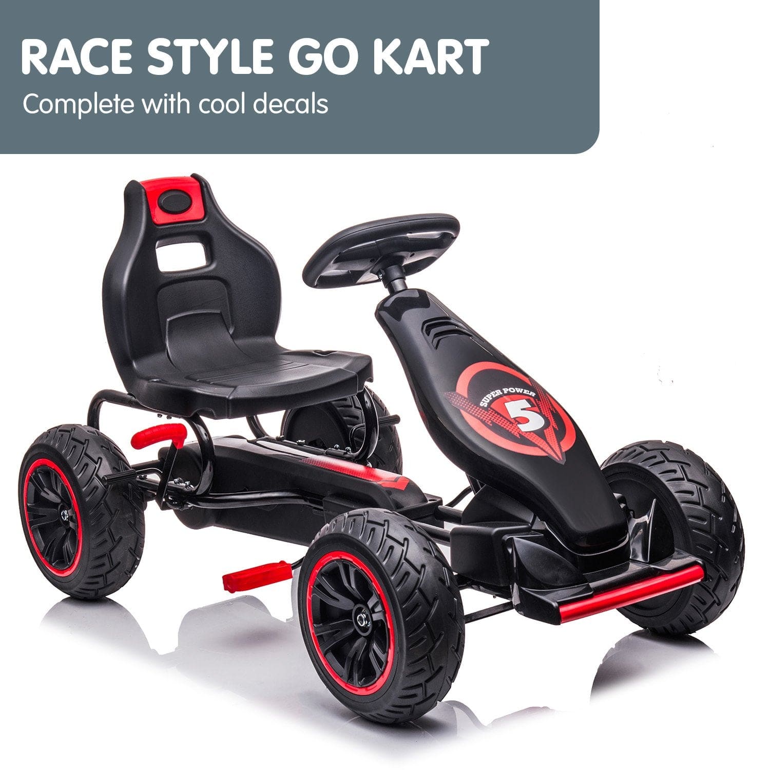 G18 Kids Ride On Pedal Powered Go Kart Racing Style - Red