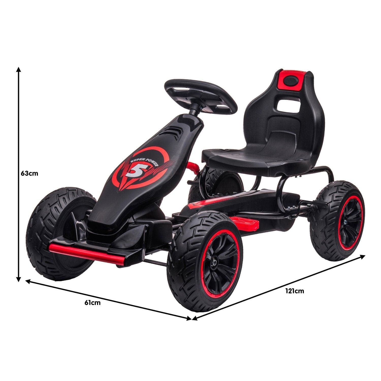 G18 Kids Ride On Pedal Powered Go Kart Racing Style - Red