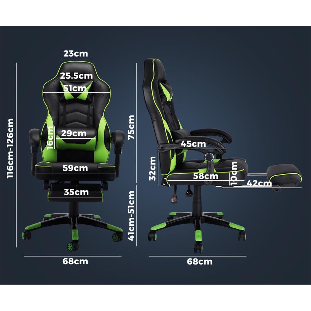 Gaming Chair Office Chairs Computer Footrest Executive Seat PU Leather
