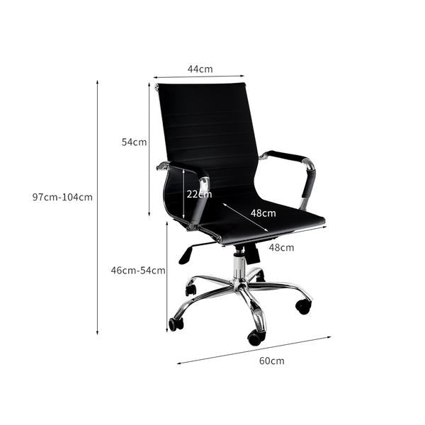 office & study Gaming Chairs PU Mat Seat Mid-Back Computer Black