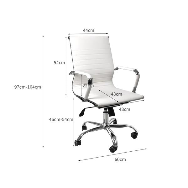 office & study Gaming Chairs PU Mat Seat Mid-Back Computer White