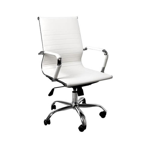 office & study Gaming Chairs PU Mat Seat Mid-Back Computer White