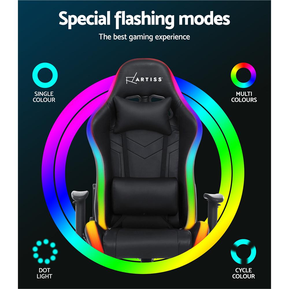 early sale simpledeal Gaming Office Chair RGB LED Lights Computer Desk Chair Home Work Chairs