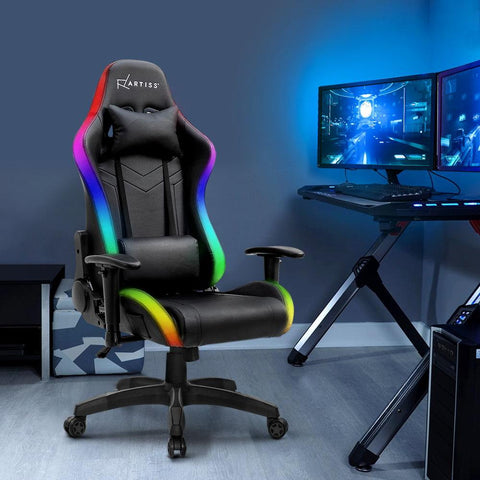 early sale simpledeal Gaming Office Chair RGB LED Lights Computer Desk Chair Home Work Chairs