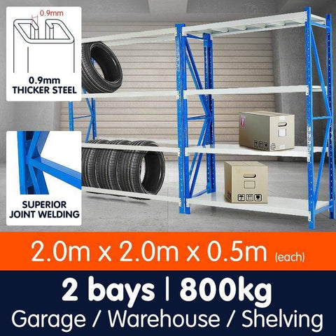 Garage Storage Steel Rack Shelving 2.0m-wide 400kg