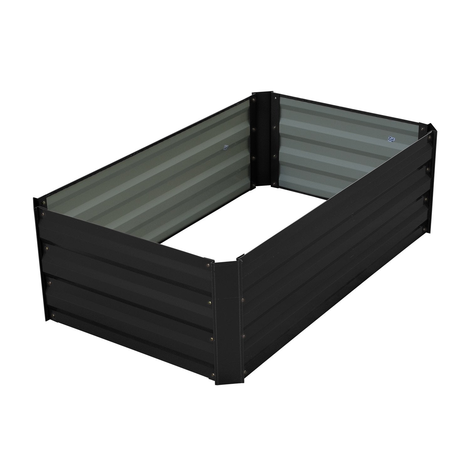 Garden Bed 100 x 60 x 30cm Galvanized Steel - Black