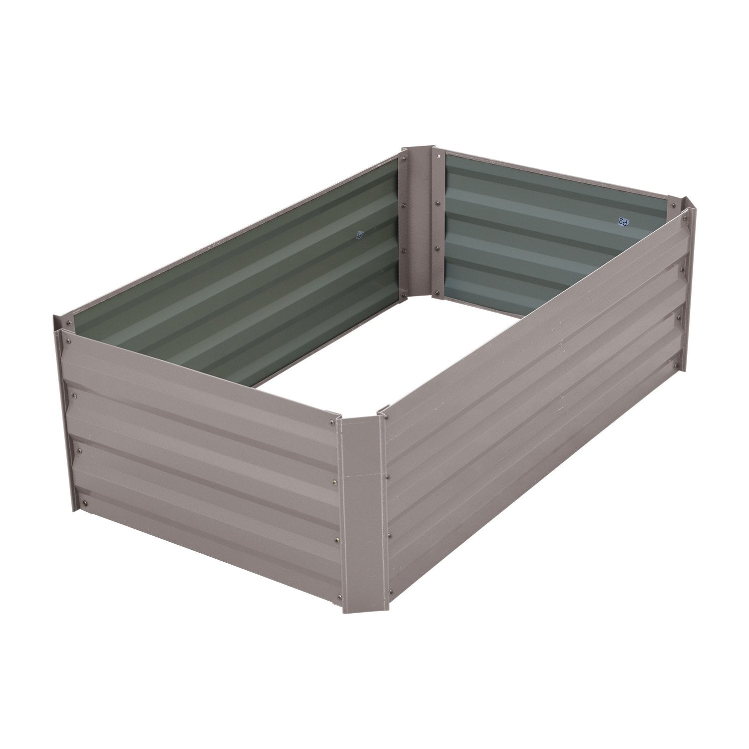 Garden Bed 100 x 60 x 30cm Galvanized Steel - Grey