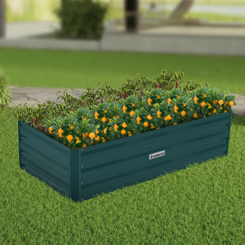 Garden Bed 120 x 60 x 30cm Galvanized Steel - Green