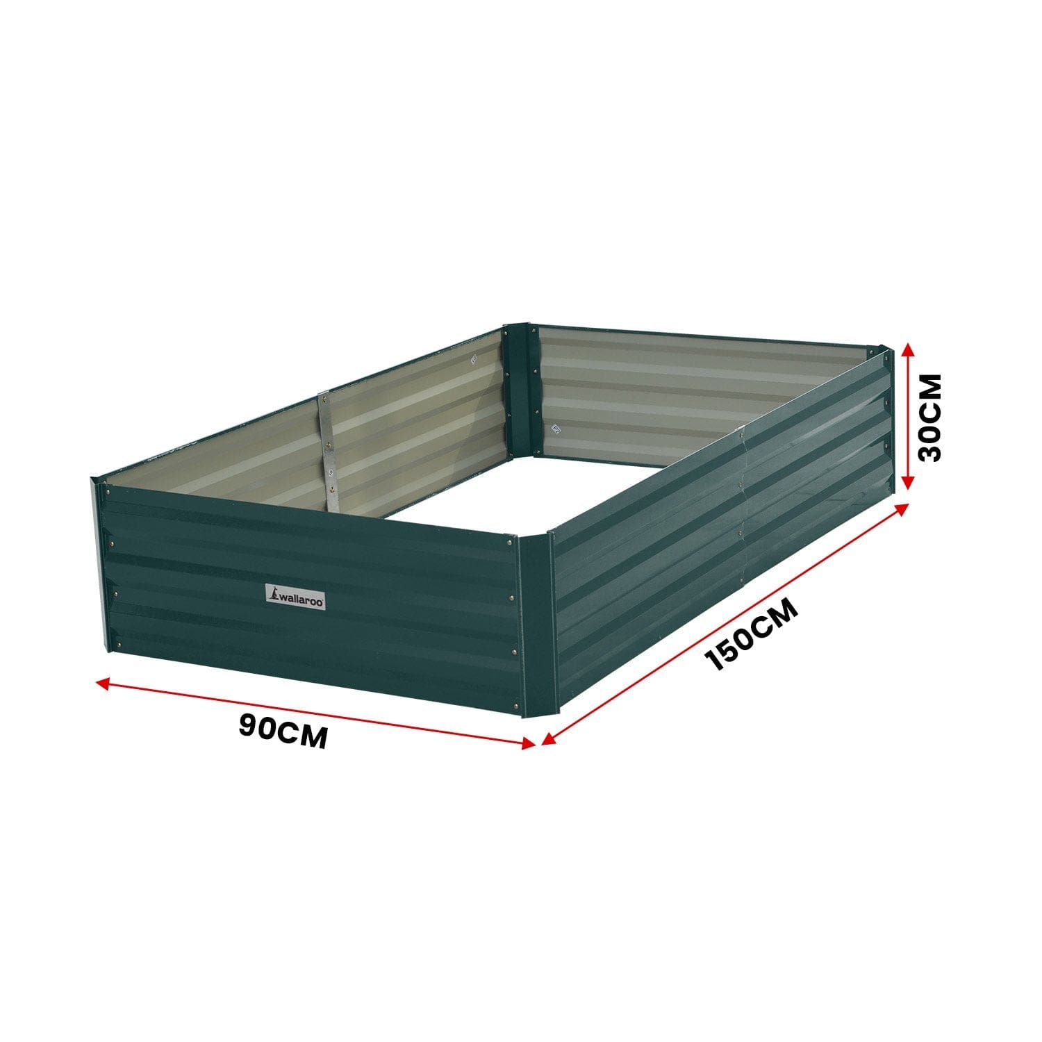 Garden Bed 150 x 90 x 30cm Galvanized Steel - Green