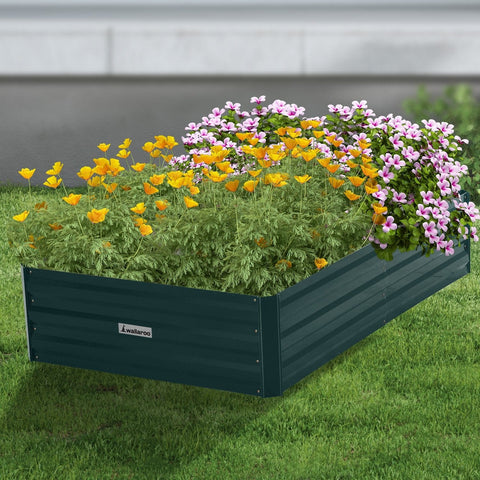 Garden Bed 150 x 90 x 30cm Galvanized Steel - Green