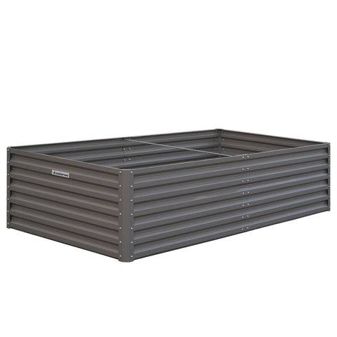 Garden Bed 240 x 120 x 57cm Galvanized Steel - Grey