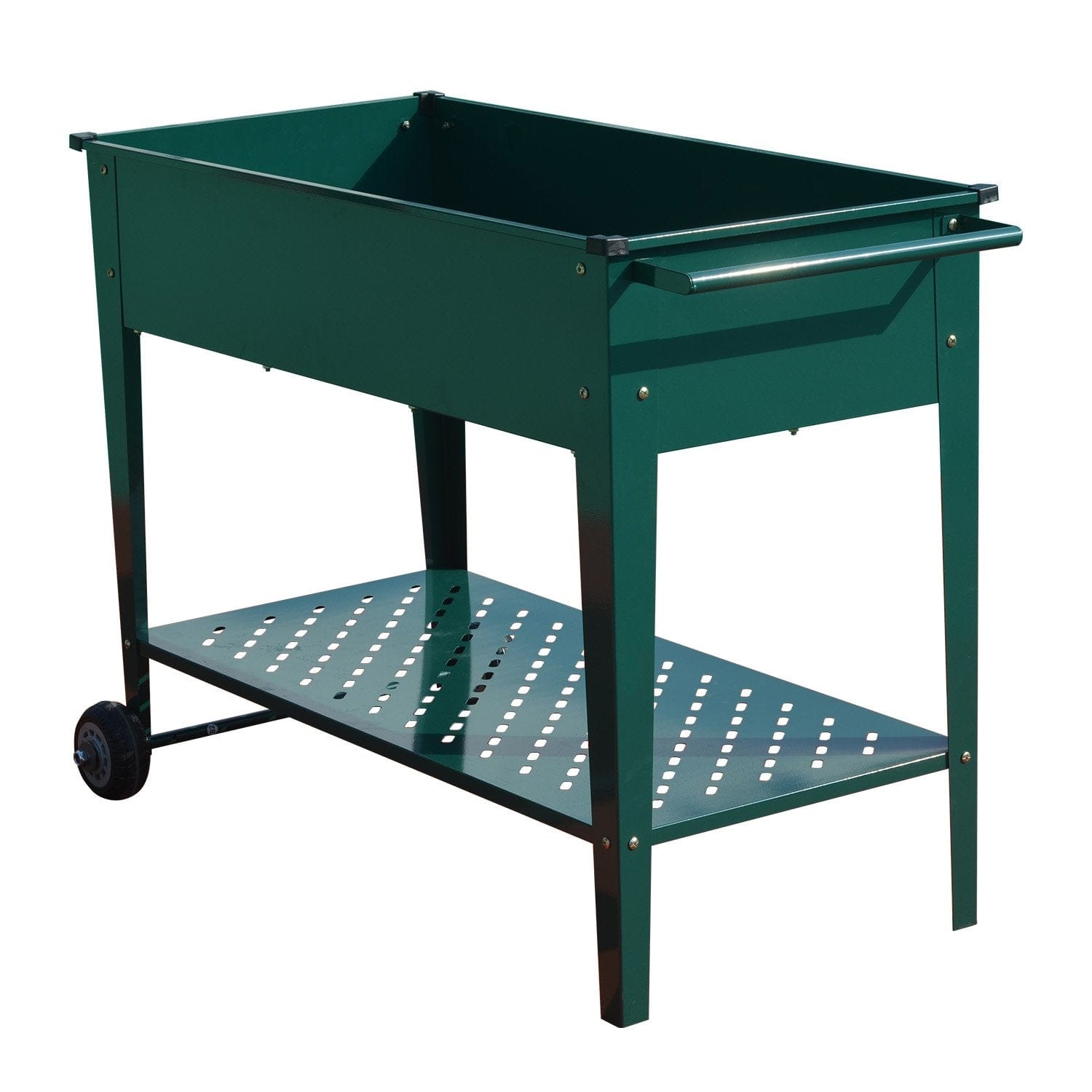 Garden Bed Cart Raised Planter Box 108.5 x 50.5 x 80cm Galvanized Steel - Green