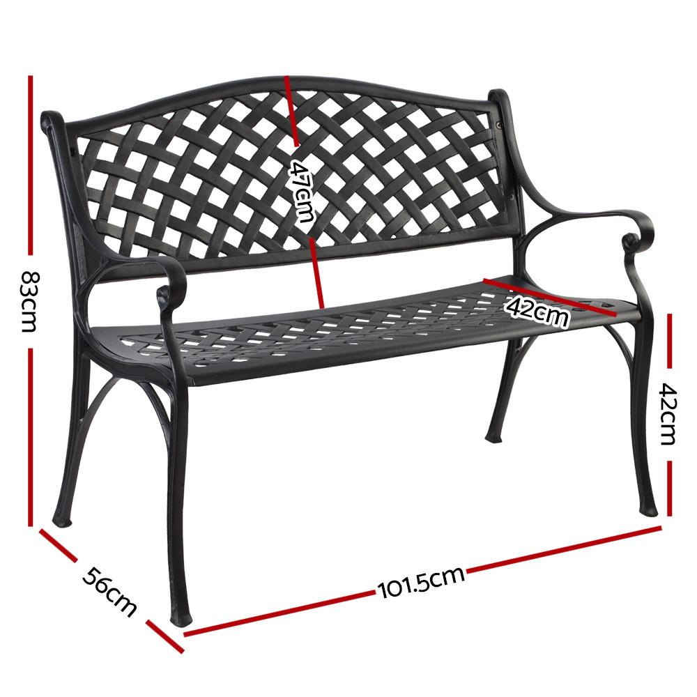 early sale simpledeal Garden Bench Outdoor Seat Chair Cast Aluminium Park Black
