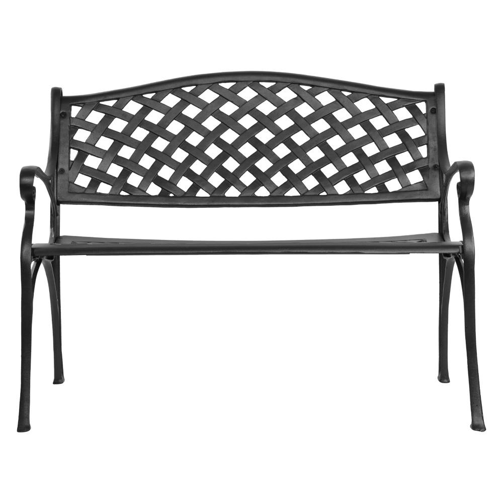 early sale simpledeal Garden Bench Outdoor Seat Chair Cast Aluminium Park Black
