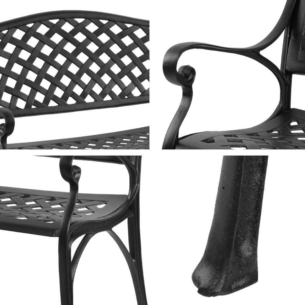 early sale simpledeal Garden Bench Outdoor Seat Chair Cast Aluminium Park Black