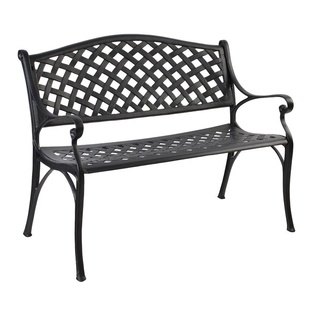 early sale simpledeal Garden Bench Outdoor Seat Chair Cast Aluminium Park Black