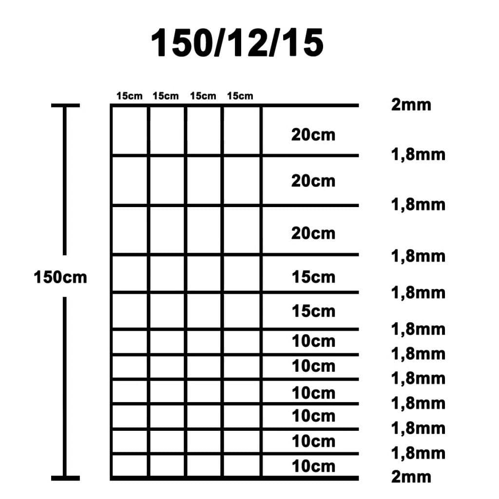 vidaxl35- Garden Fence Galvanised Steel 50 m 150 cm