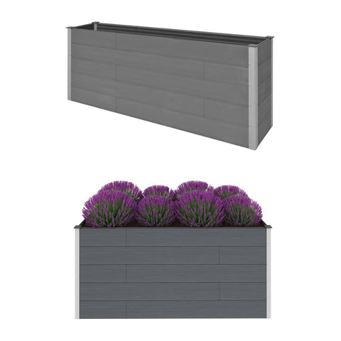 Garden Planter Grey 200x50x91 cm WPC