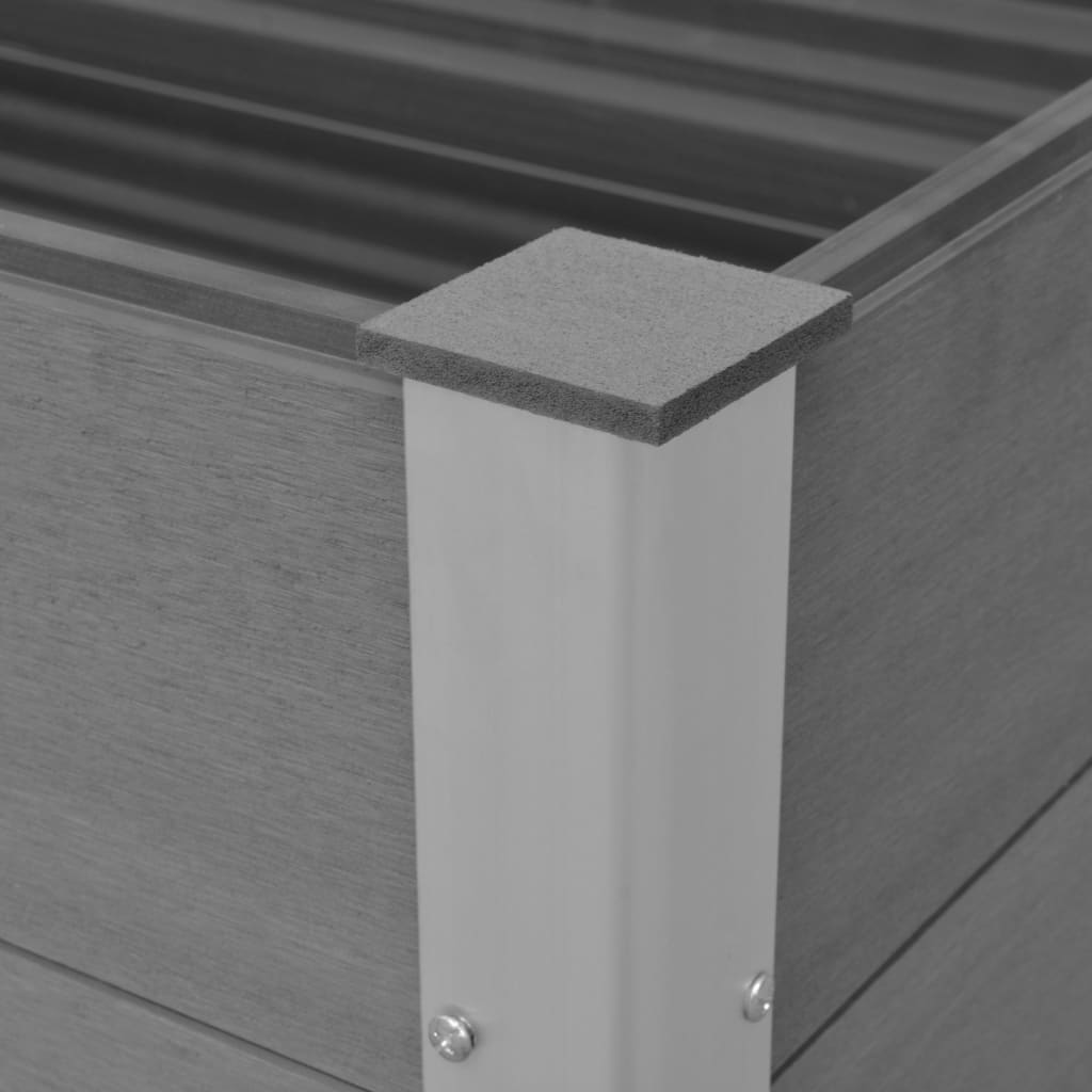 Garden Planter Grey 200x50x91 cm WPC