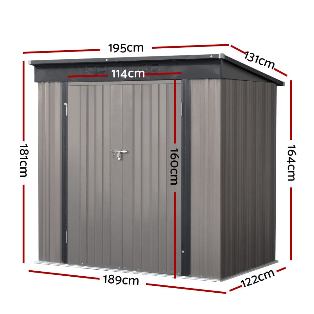 Garden Shed Outdoor Storage 1.95x1.31M Steel Workshop House Tool