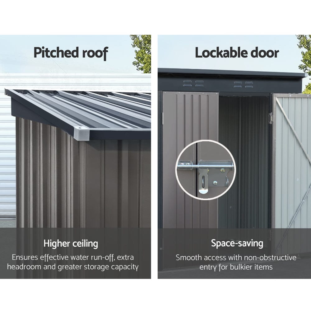 Garden Shed Outdoor Storage 1.95x1.31M Steel Workshop House Tool
